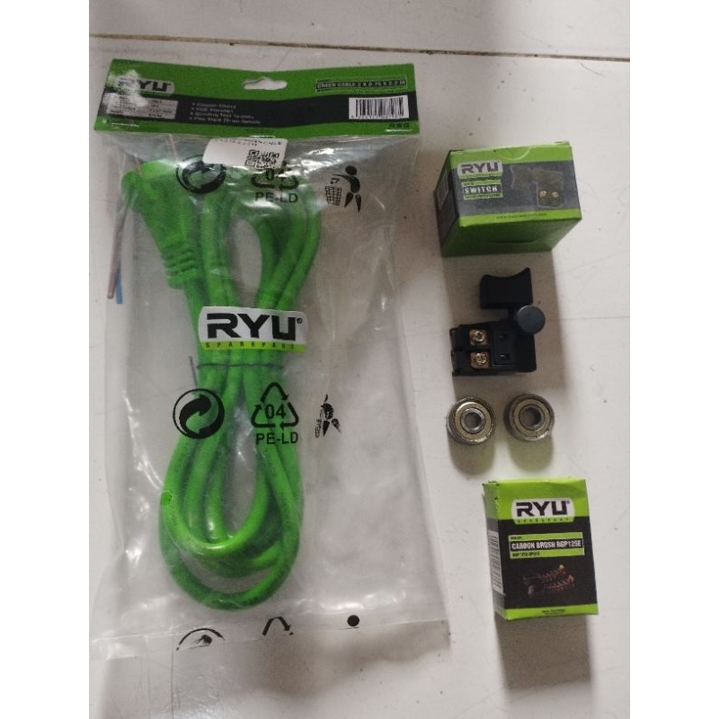 Jual paket kabel ryu+bearing armature+switch+carbon brush mesin poles ...