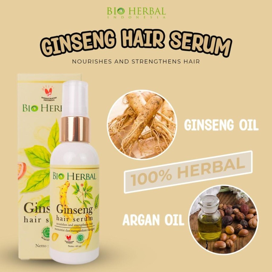Jual BIO HERBAL GINSENG HAIR SERUM RAMBUT 60 ML | Shopee Indonesia