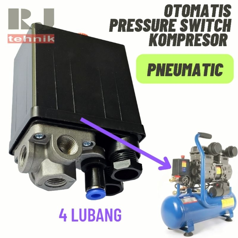 Jual Otomatis Pressure Switch Kompresor Portable Pneumatic 4 Lubang Way ...
