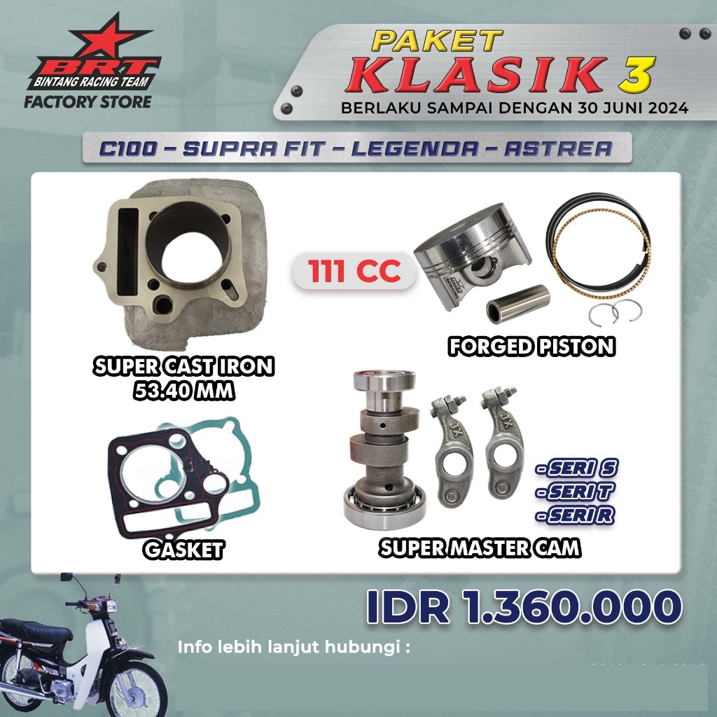 Jual PAKET KLASIK 3 C100/SUPRAFIT/LEGENDA/ASTREA BRT - BLOK PISTON ...