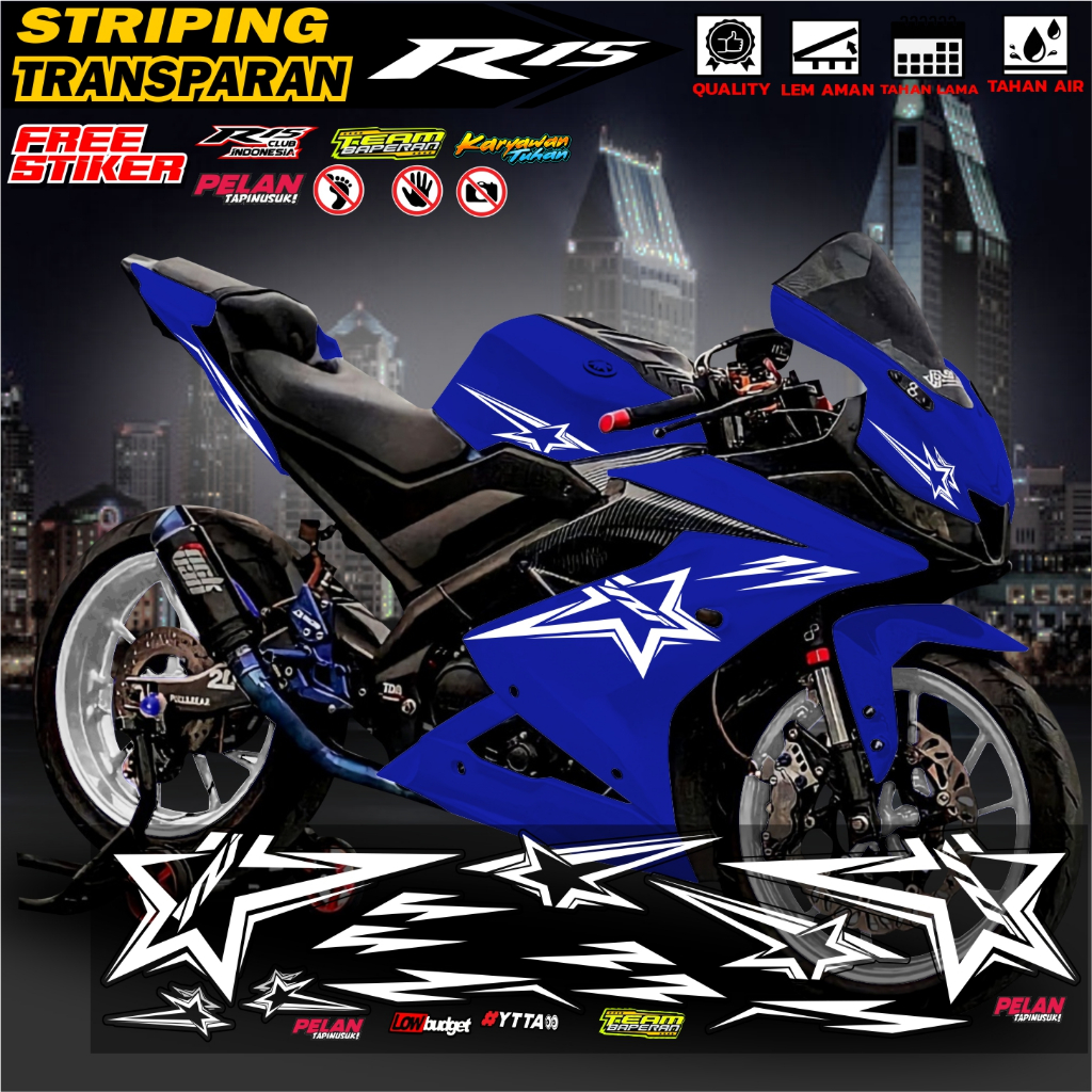 Jual STRIPING TRANSPARAN R15 V3 STIKER R15 | Shopee Indonesia