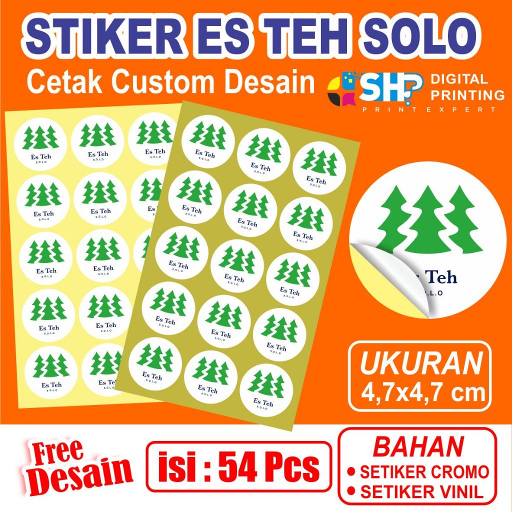 Jual CETAK STIKER ES TEH SOLO STIKER ES TEH CUSTOM | Shopee Indonesia