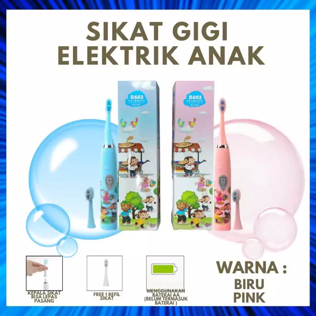 Sikat Gigi Elektrik Anak Karakter Lucu USB HV | AutoStock