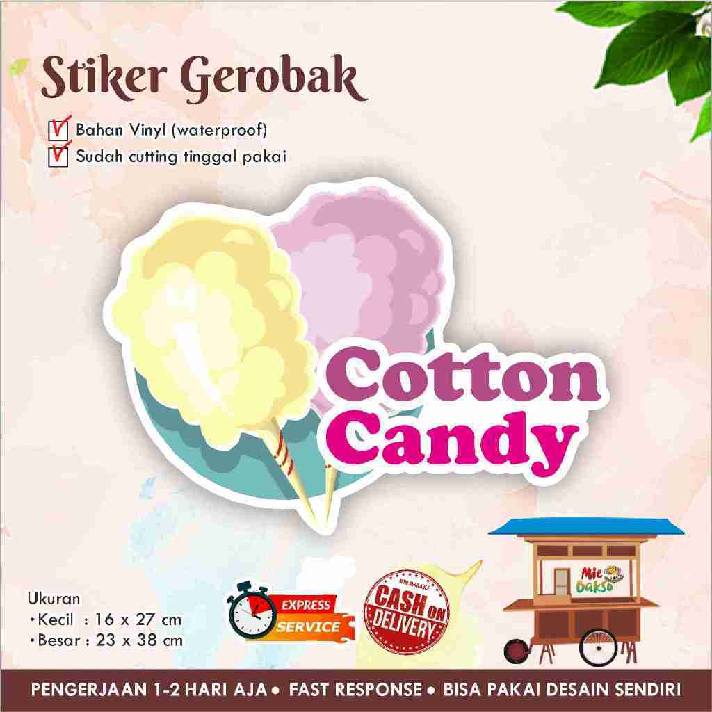 Jual STIKER KACA GEROBAK VINYL COTTON CANDY | Shopee Indonesia