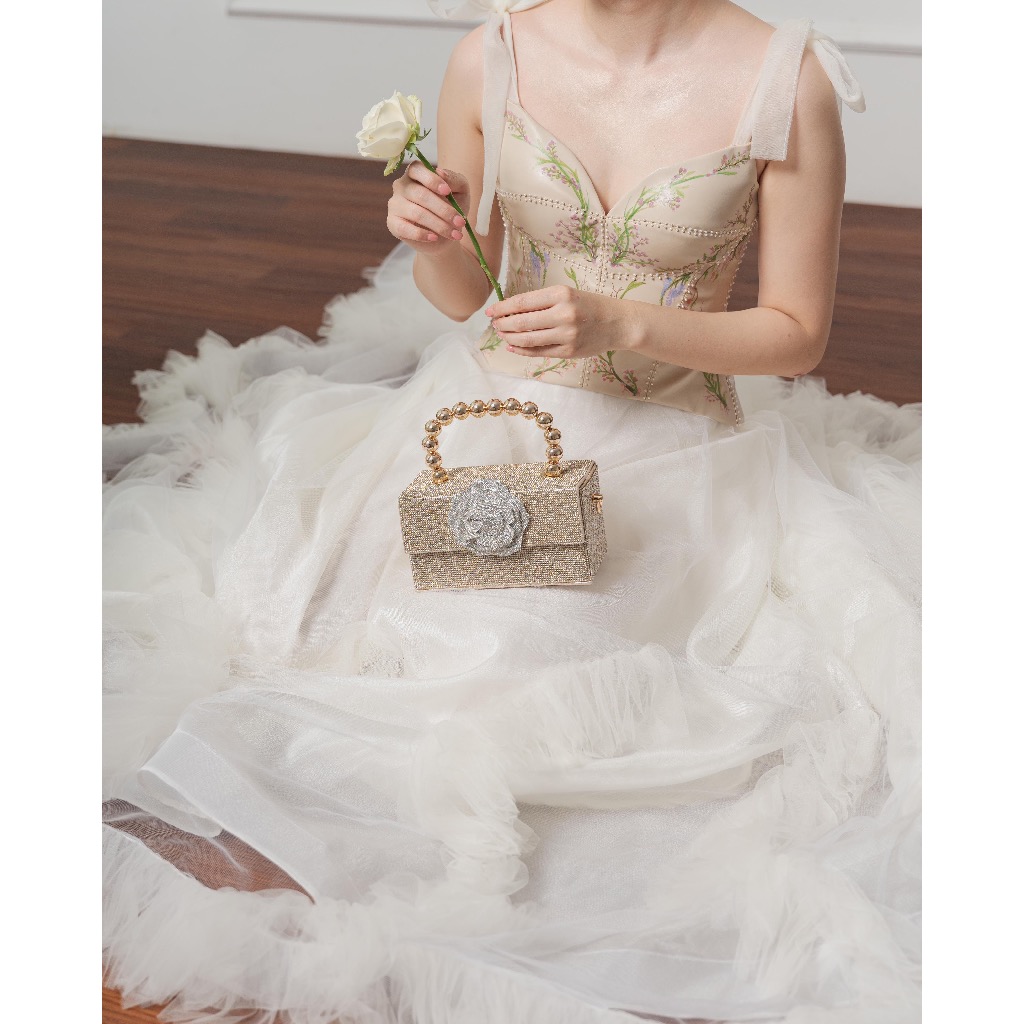 Jual MAE MARLOW Rose Bag in Gold Party Bag Tas Pesta Shopee
