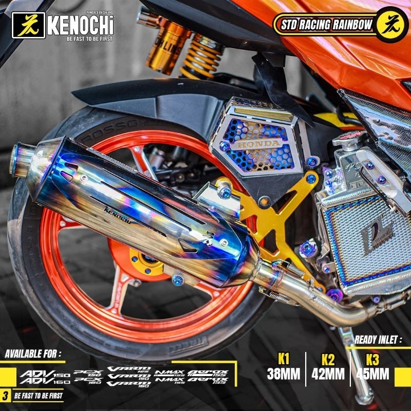 Jual Knalpot Standar Racing Kenochi Rainbow Vario 125 Vario 150 Vario ...