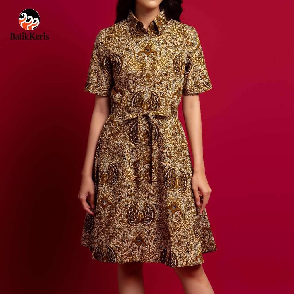 dress batik keris modern Jual Batik Keris Dress Batik Lengan Pendek Motif Keris Reflection