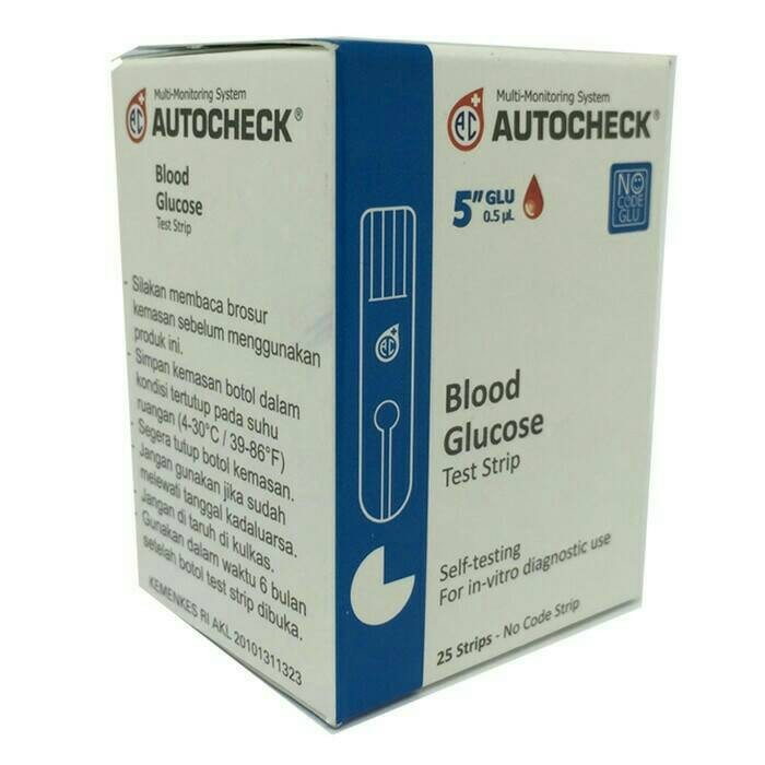 Jual Autocheck Blood Glucose Strip / Autocheck Gula Darah 25 Strip ...