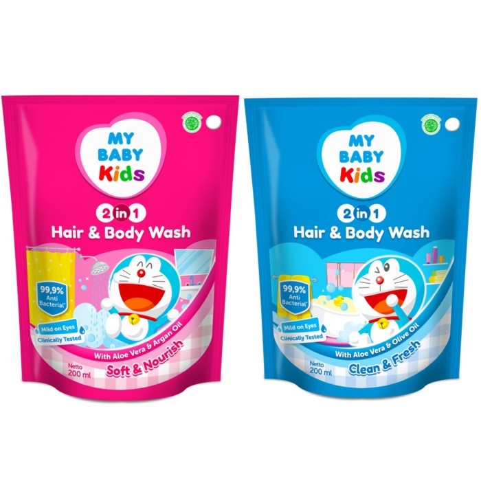 Jual MY BABY KIDS HAIR BODY WASH 2 in 1 DORAEMON 200ml CLEAN FRESH ...