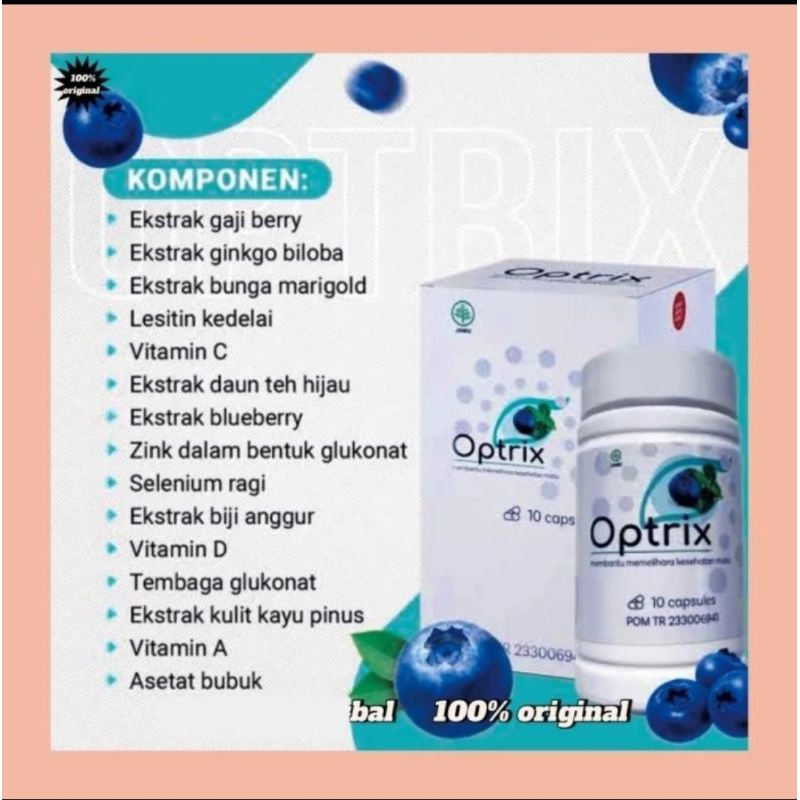 Jual OPTRIX Obat Mata Asli Vitamin Herbal Original Herbal | Shopee ...