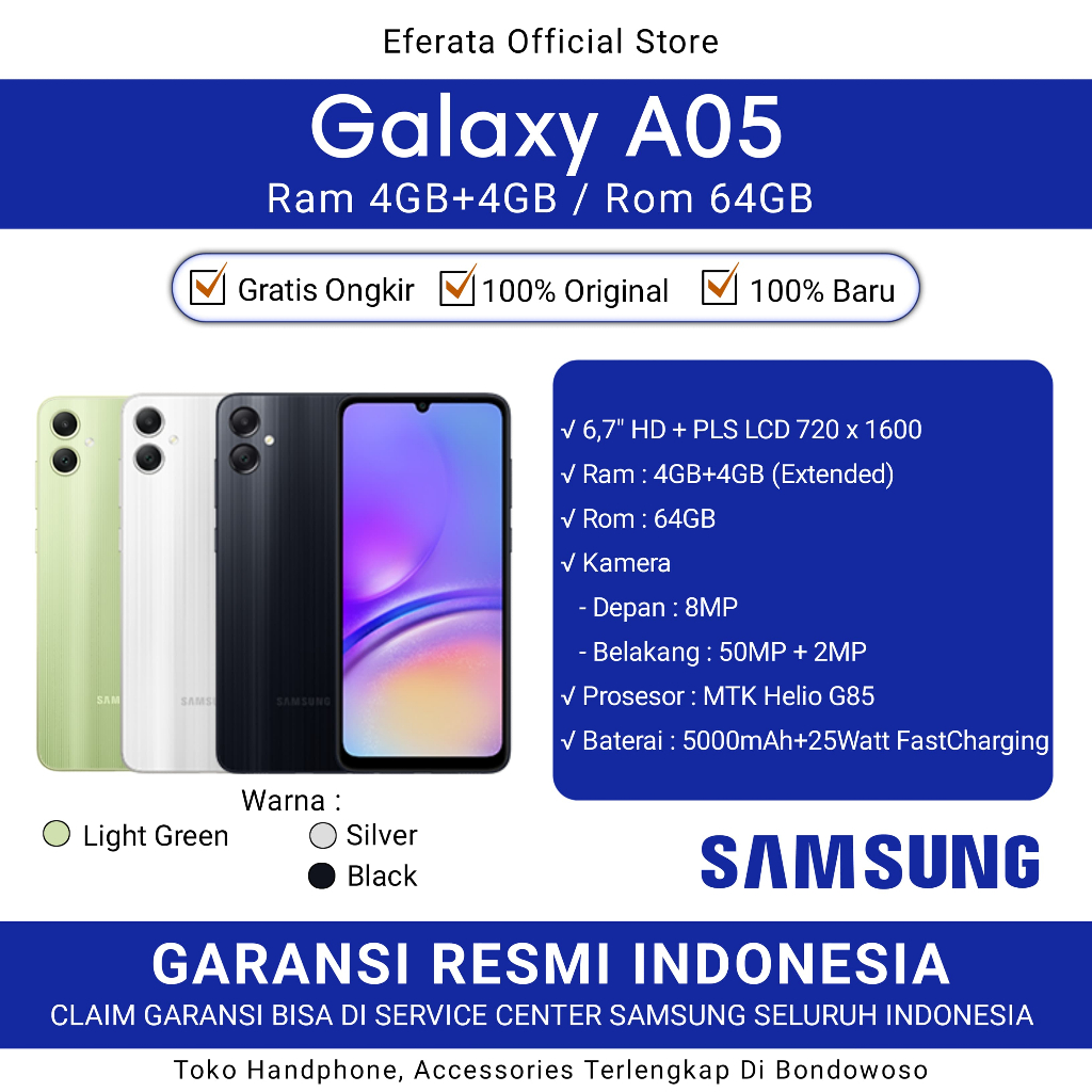 Jual Handphone Samsung A05 4/64GB | Shopee Indonesia