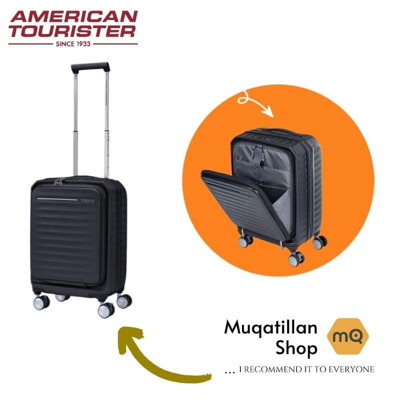 Jual Koper American Tourister Frontec Hardcase Cabin 20inch EXP TSA Double Zipper USB port Shopee Indonesia
