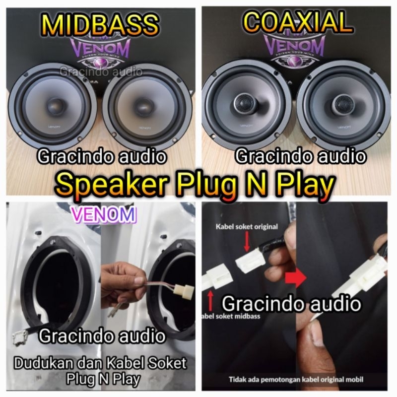 Jual Paket Speaker Venom Elemento Plug N Play Pintu Depan dan Belakang ...