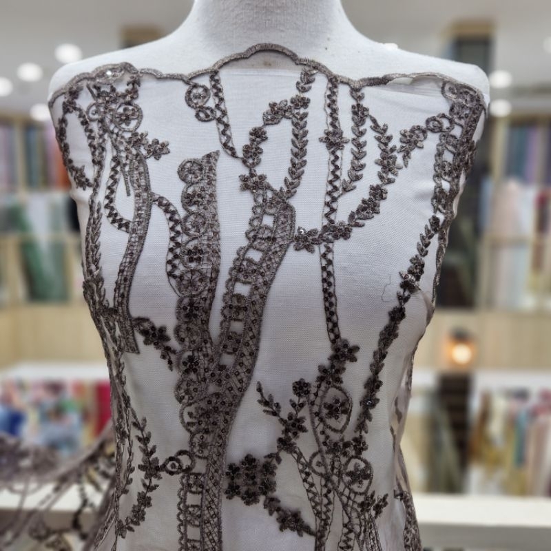 Jual NEW ARRIVALS!!! Tulle Embroidery Sequence DR23013E Shopee Indonesia