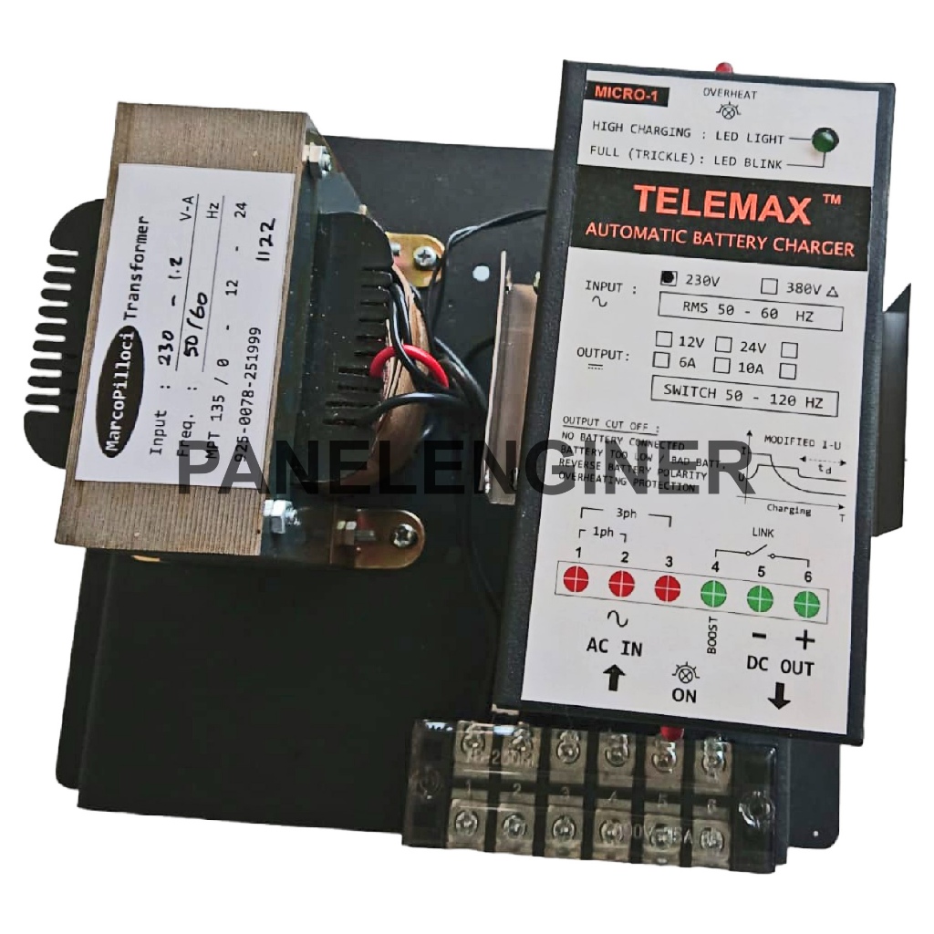 Jual AUTOMATIC BATTERY CHARGER 24V 6A TELEMAX HBR2 246 | charger genset ...