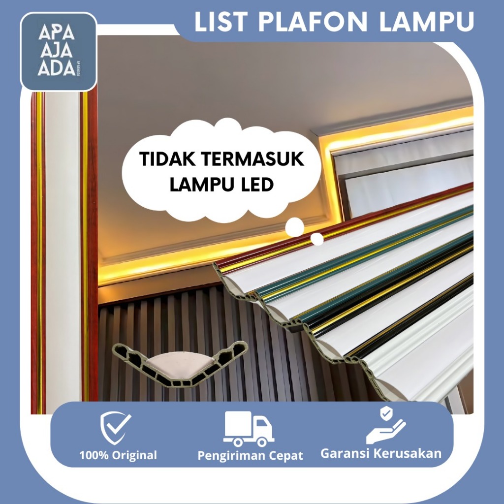 Jual List Lampu Plafon PVC/ List Gold/ List Lampu LED Termurah | Shopee