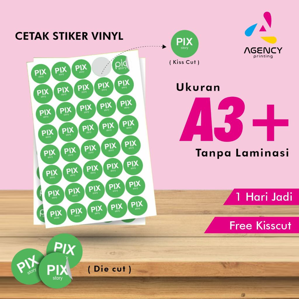 Jual Cetak Stiker Vinyl Cetak Stiker Label Kemasanprint And Cut Vinyl A3 Tanpa Laminasi 7166