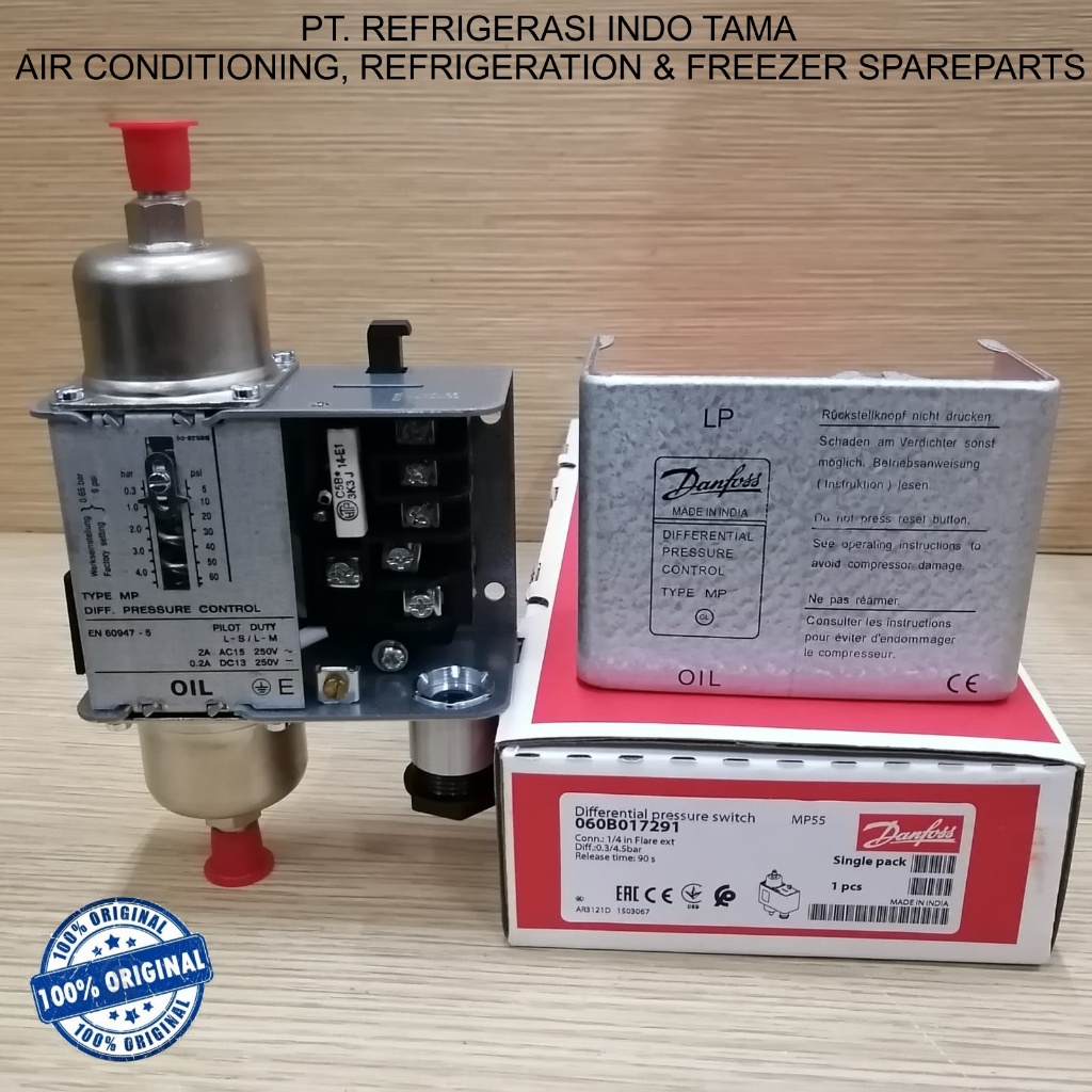 Jual MP 55 Differential Pressure Switch DANFOSS Adjustable 90 SEC ...