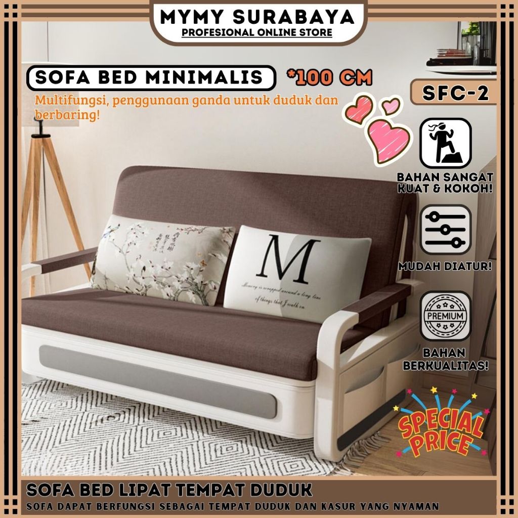 Jual Sofa Bed Lipat Minimalis Ukuran 100CM Minimalis