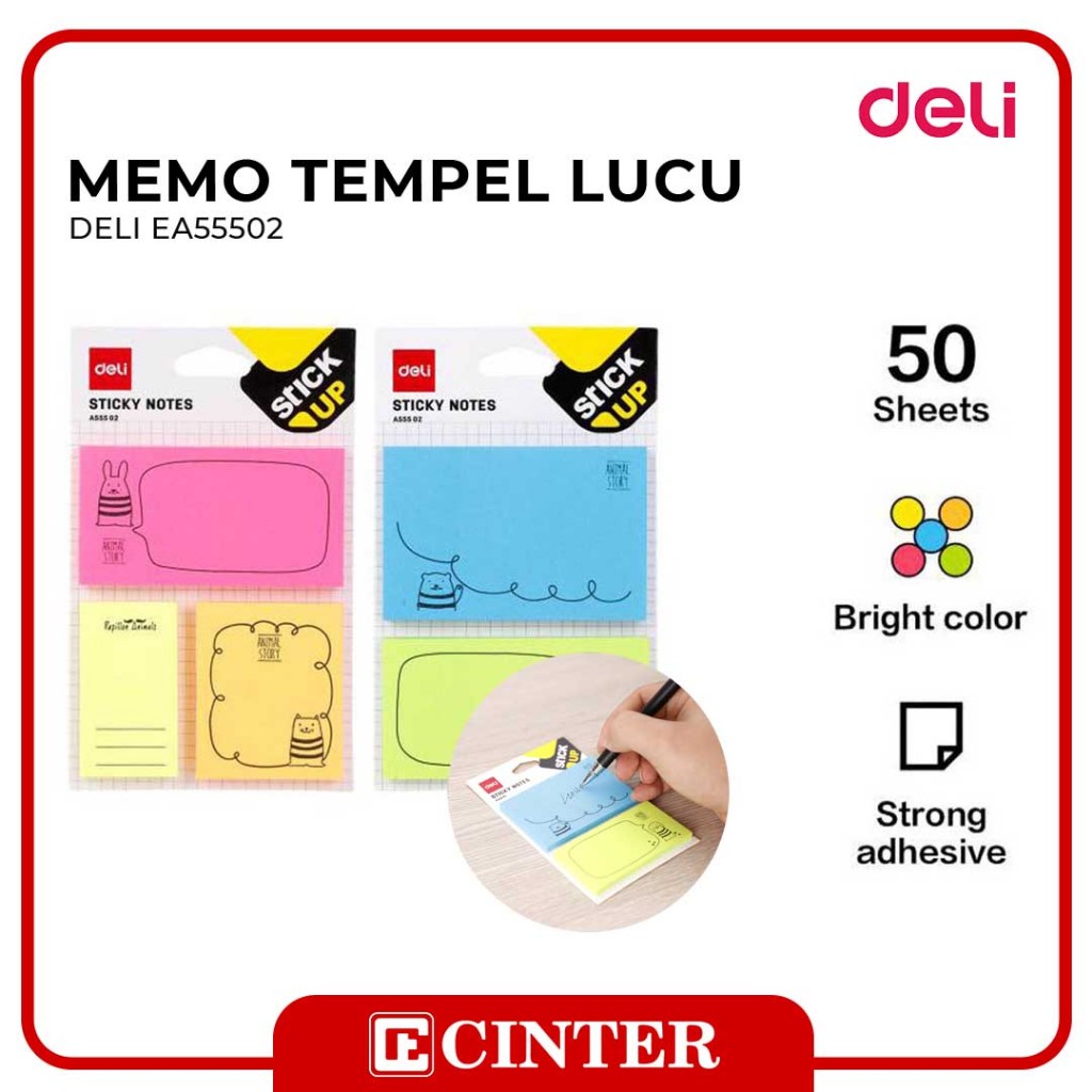 Jual DELI - NOTES TEMPEL / MEMO TEMPEL / STICKY NOTES 50 LEMBAR MIX ...