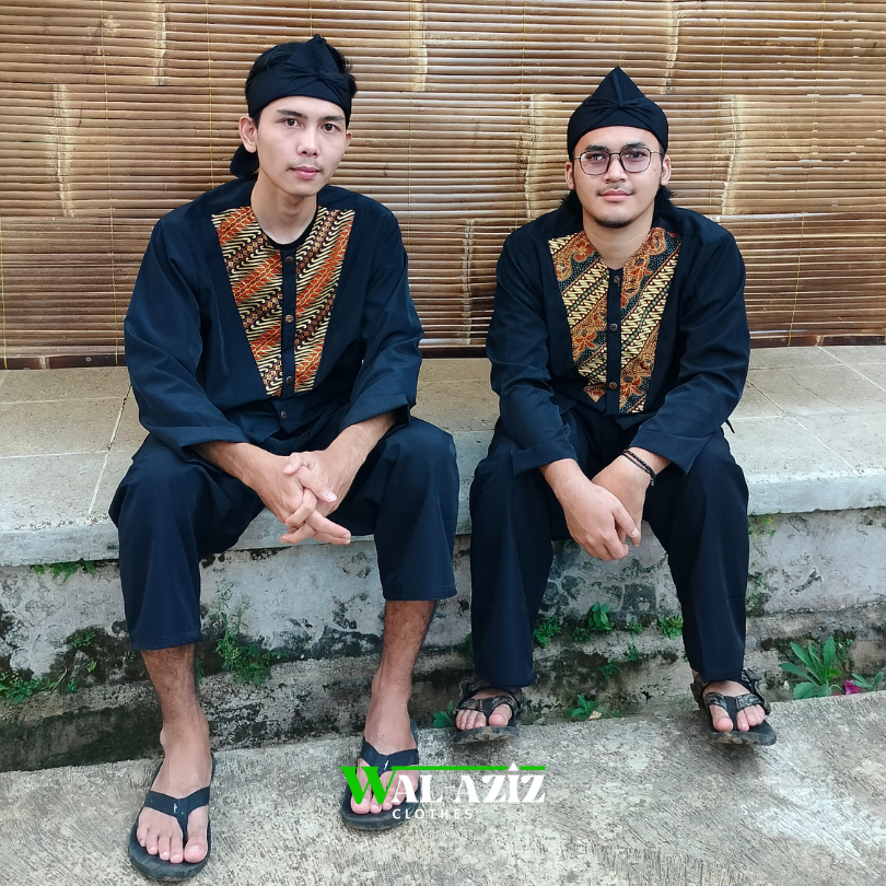 Jual Setelan Baju dan celana Pangsi Dewasa Motif batik v prada emas ...