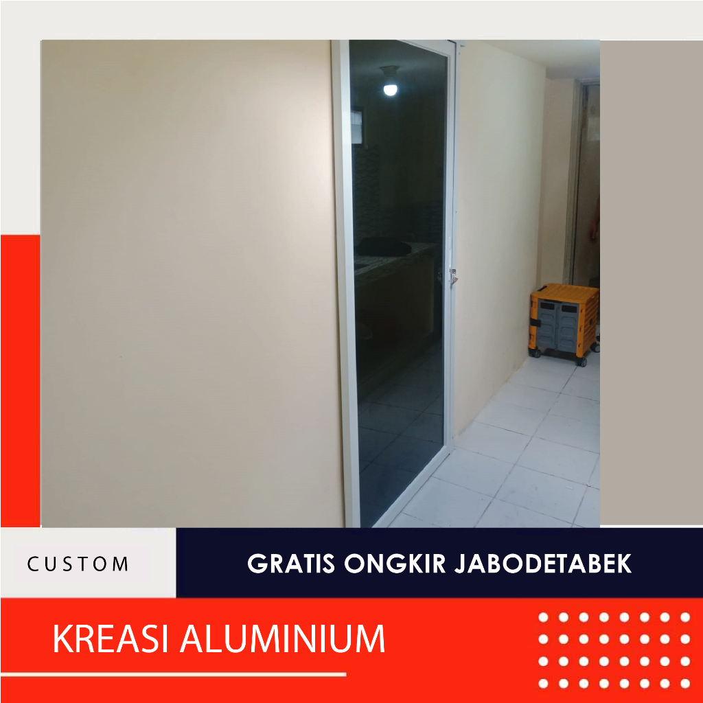 Jual Pintu Aluminium Minimalis Model Sliding Geser Satu Daun L80xT200 ...