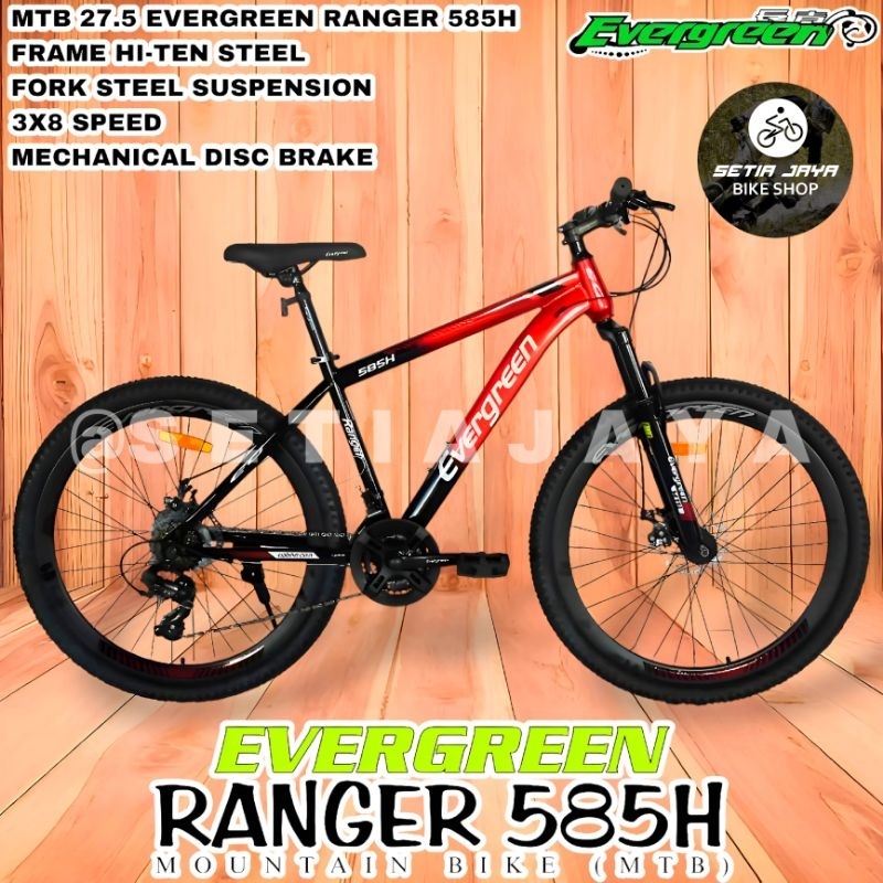 Jual Sepeda Gunung MTB 27.5 Inch EVERGREEN RANGER 585H Steel 3x8 Speed ...