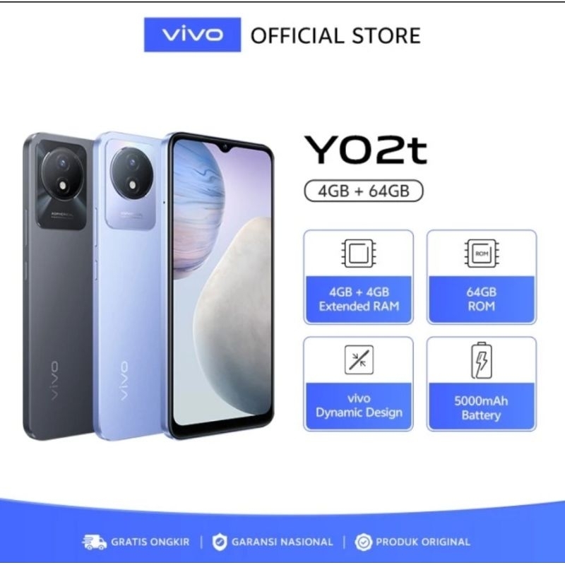 Jual Vivo Y02T Ram4/64Gb Original & Bergaransi Resmi | Shopee Indonesia