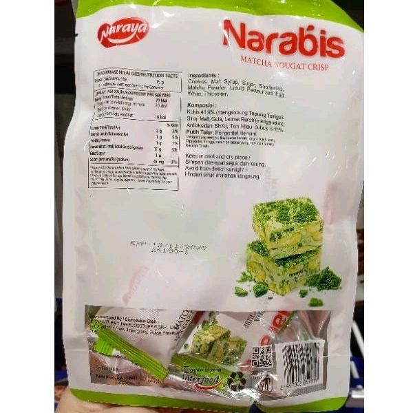 Jual Wafer Matcha Nougat Crisp Naraya | Shopee Indonesia