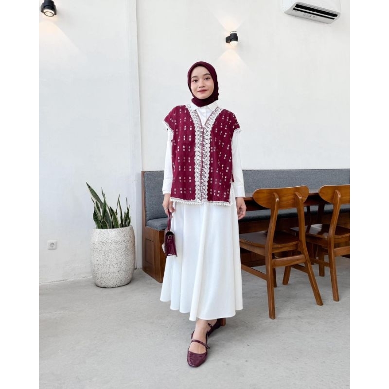 Jual Vest rompi batik garis renda murah | Shopee Indonesia