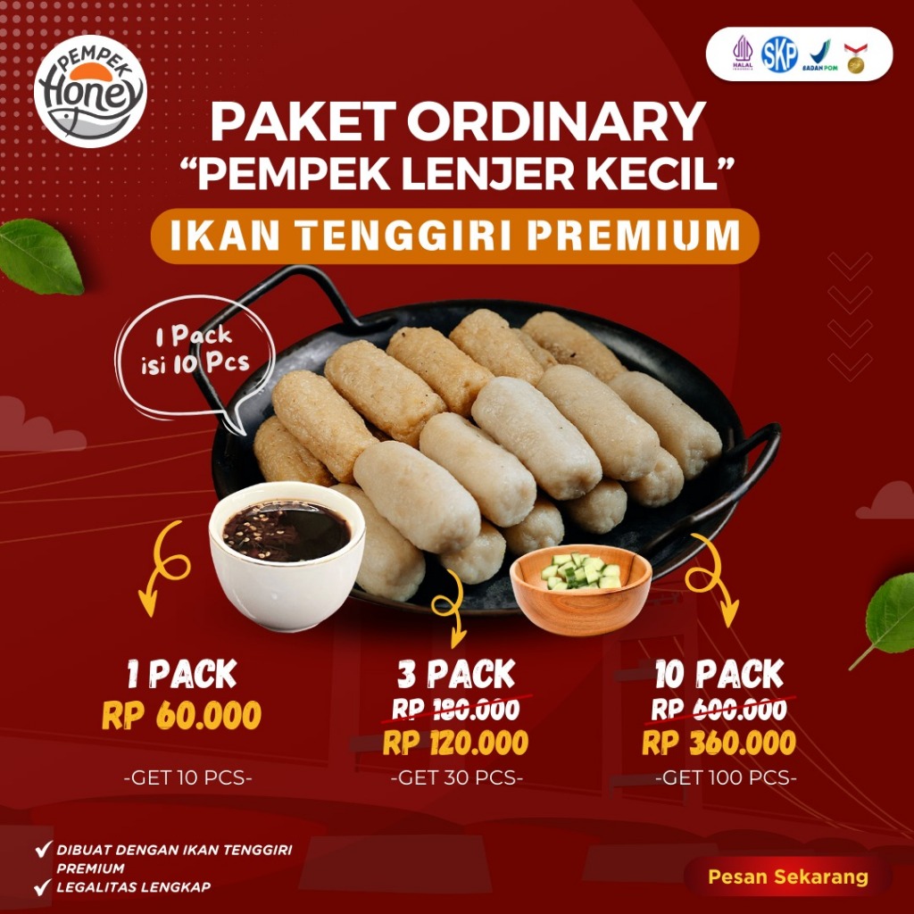 Jual Pempek Lenjer Kecil Ordinary 10 Pack | Shopee Indonesia
