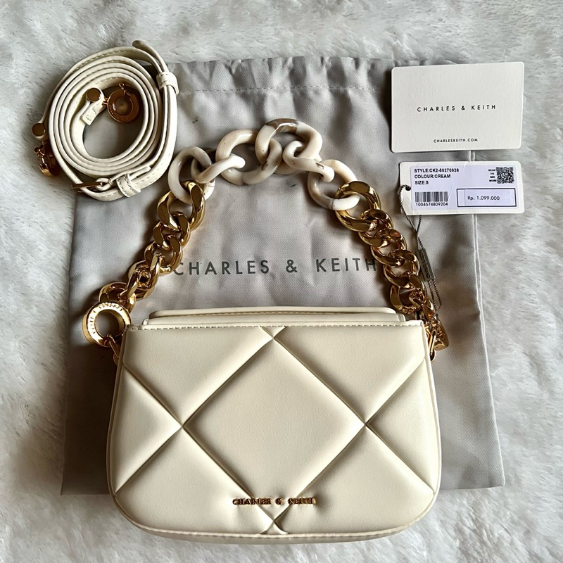 Tas Charles Keith Padded Mini Danika Chunky Chain Bag Tas Charles and  Keith New Original Tas CK