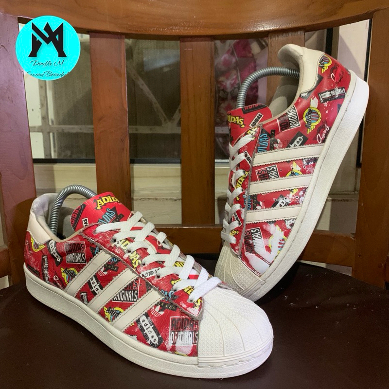 Jual Sepatu Sneakers Adidas Superstar Nigo Allover Print Red OG Size 40 5 Shopee Indonesia