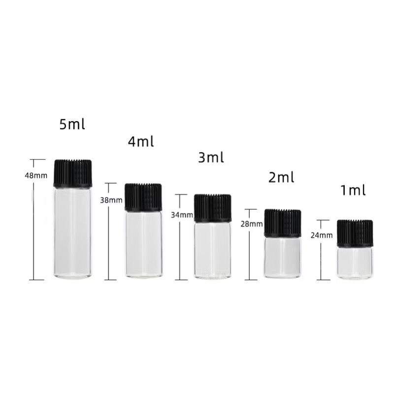 Jual 1ml 3ml 5ml Botol Sample Kaca isi Ulang Tutup Putih / Botol Filler ...