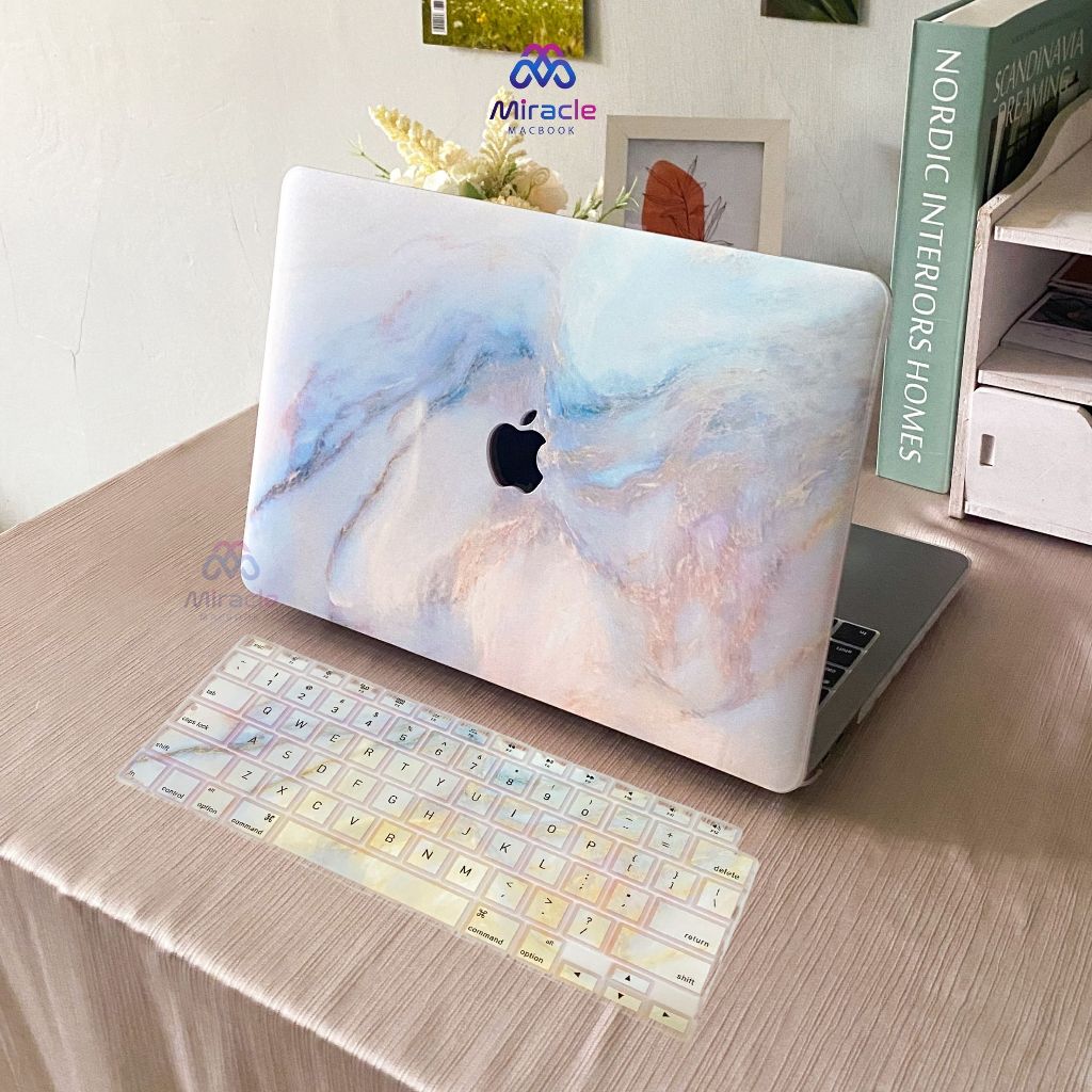 Jual Special Bundle Case Macbook Marble COTTON CANDY/ Tempered