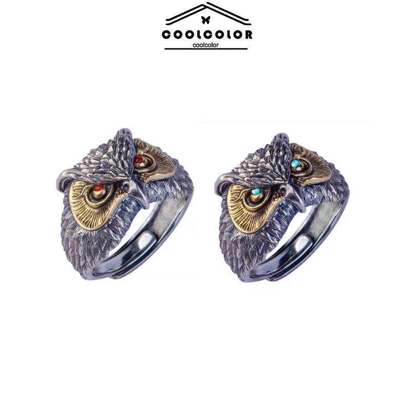 Jual COD Cincin Burung Pria Punk Retro Gaya Kreatif Titanium Anti Karat ...