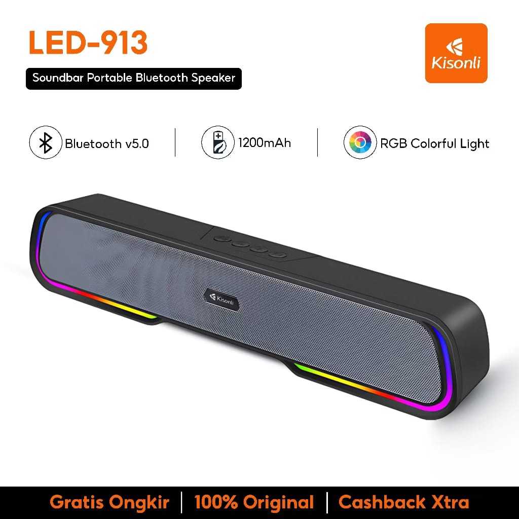Jual KISONLI Speaker Portable Bluetooth LED-913 Stereo Bass Effect With ...