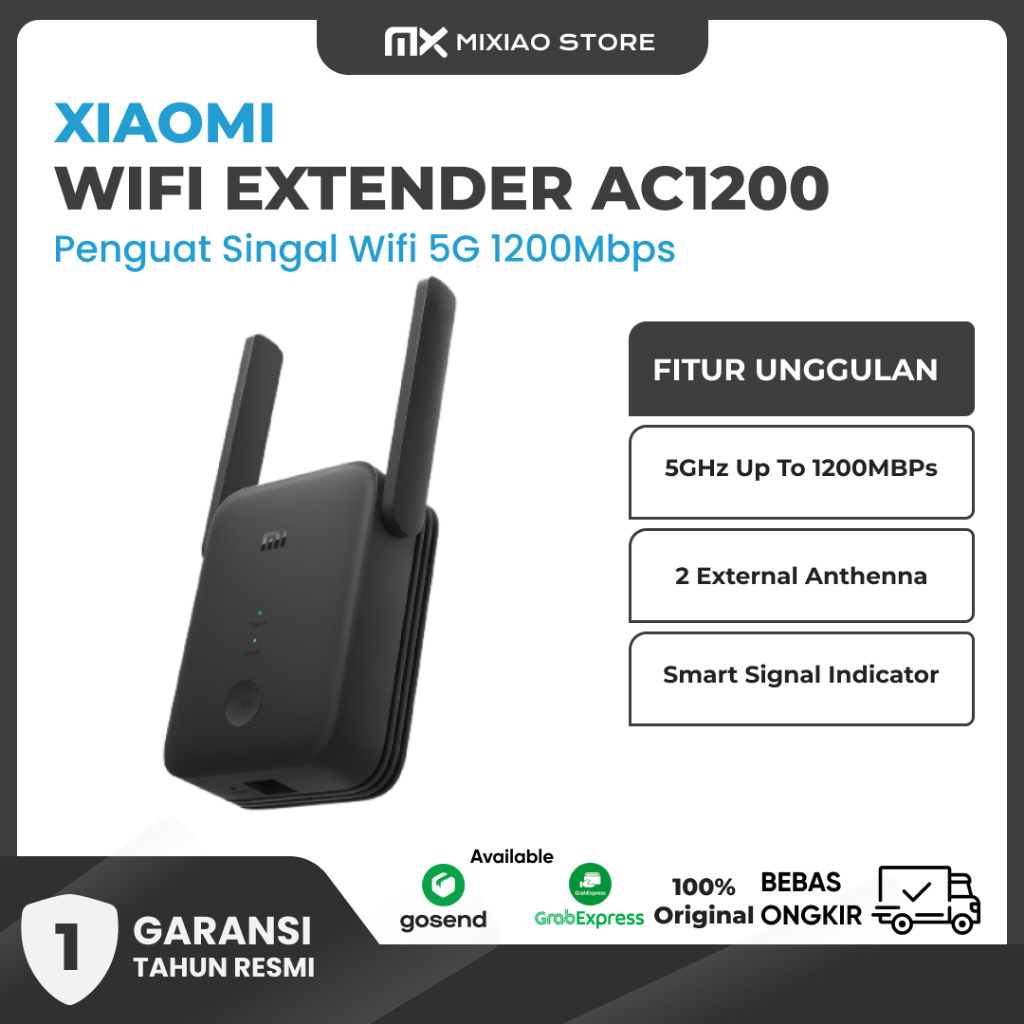 Xiaomi Mi WiFi Range Extender AC1200 5G 1200Mbps Penguat Sinyal Wifi  Garansi Resmi