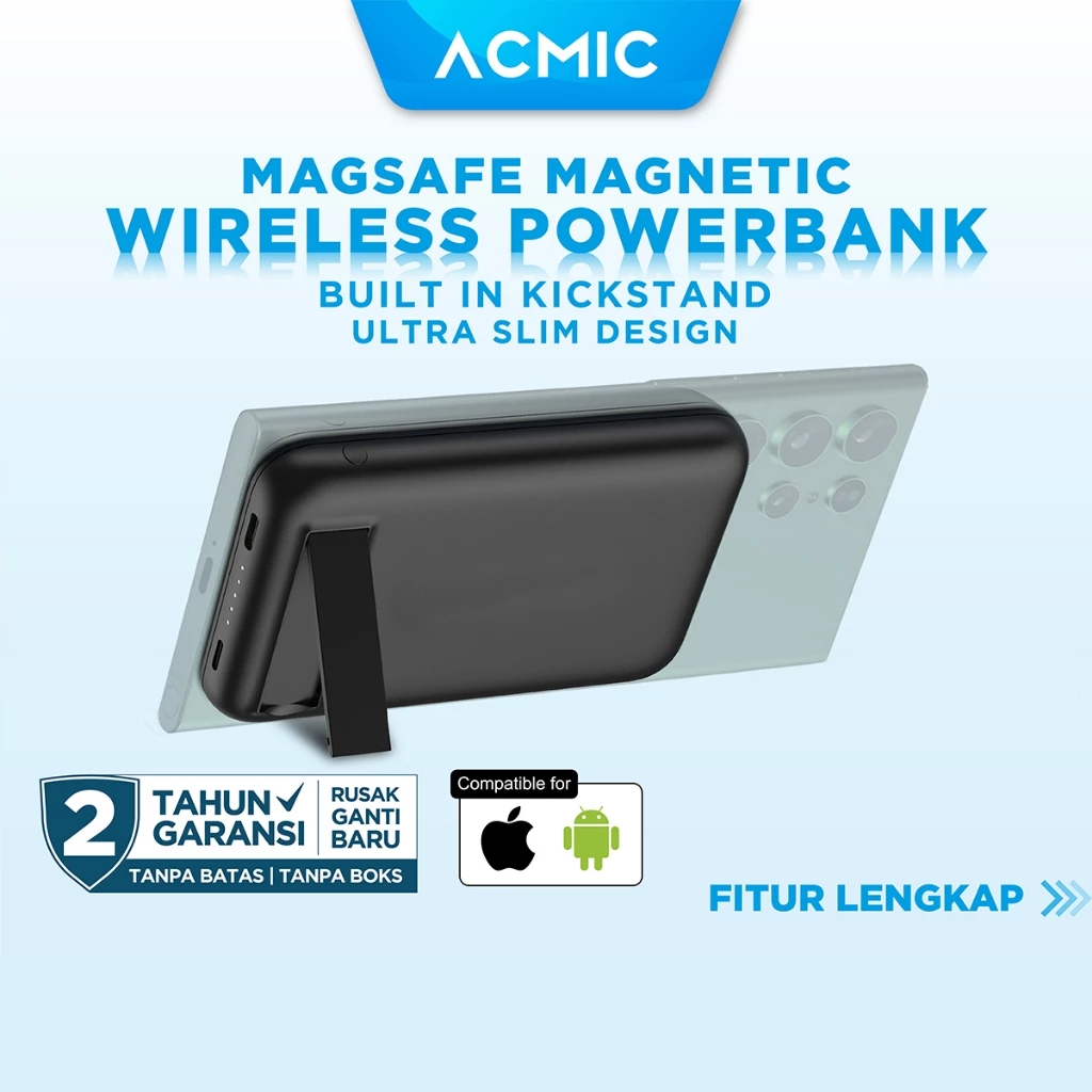 ACMIC MAGBANK 5000-10000mAh Powerbank Magsafe Wireless 20W Fast Charging for iPhone