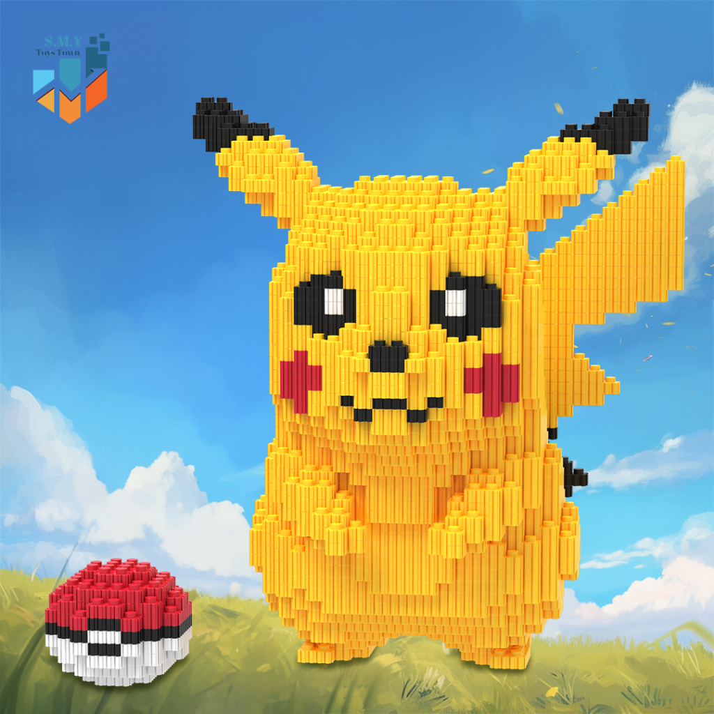 Jual SMY Toystown Nano Blocks Pokemon Pikachu 3D Model, Mainan Blok ...