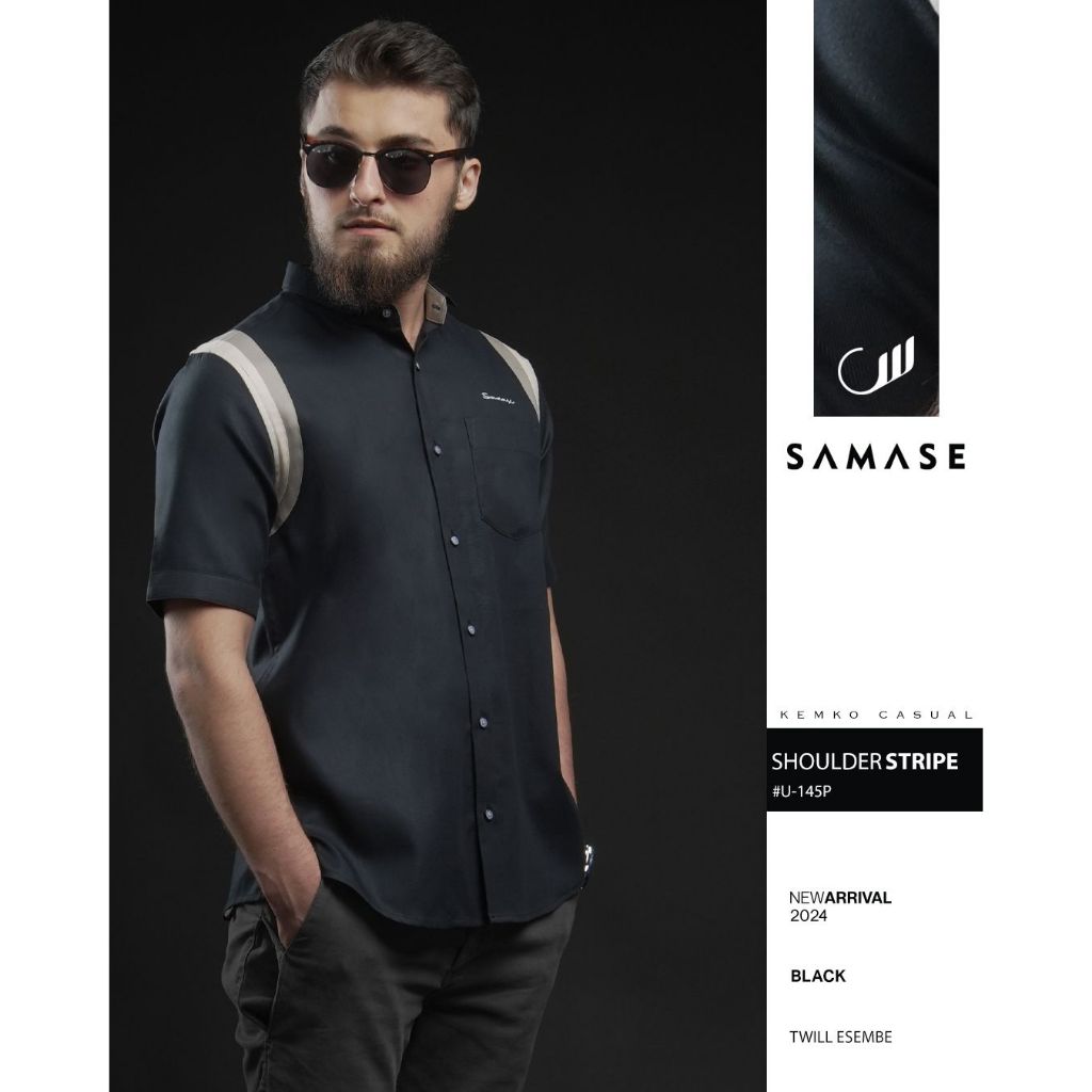 Jual SAMASE KEMEJA KOKO KEMKO CASUAL SHOULDER STRIPE U-145P I TWILL ...