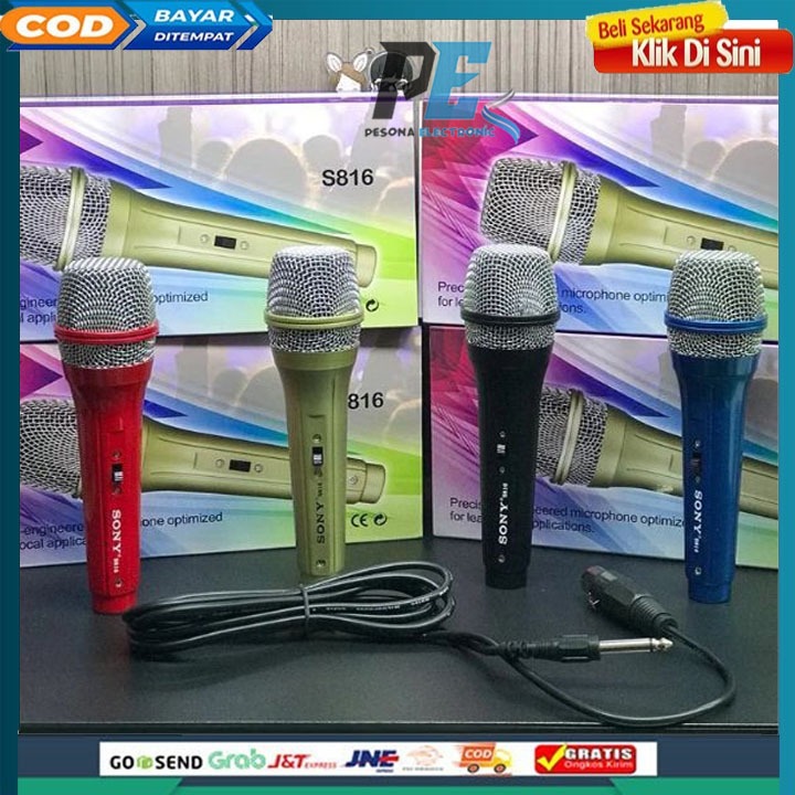 Jual TERBARU microphone sony s816 mic kabel panjang mic karaoke ...