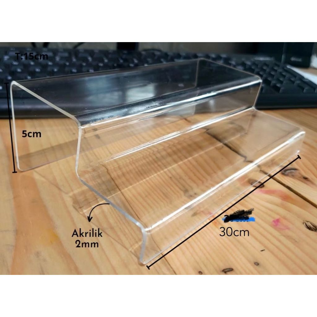Jual Akrilik Custom Tingkat | Rak custom 2 Tingkat | Shopee Indonesia