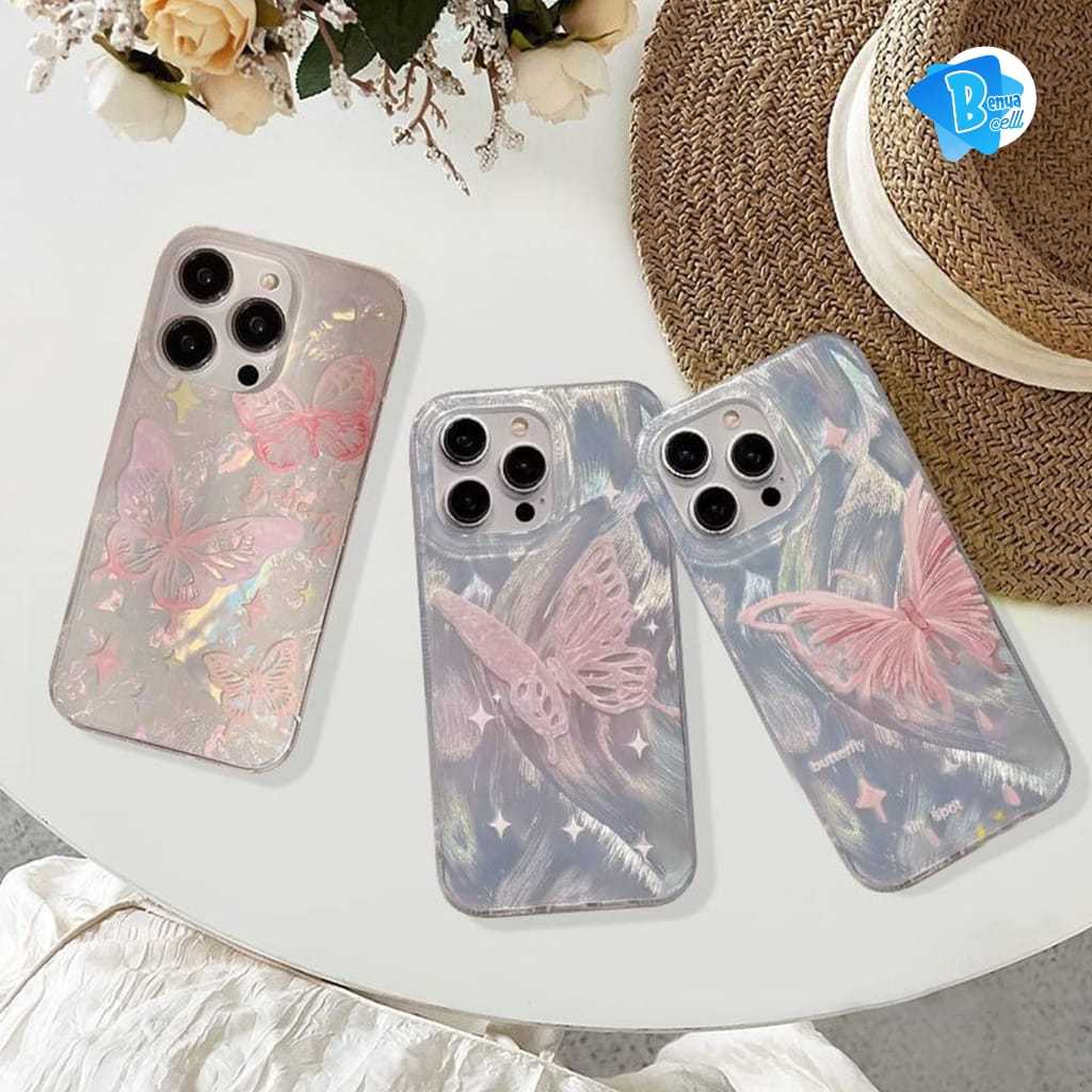 Jual Ss945 New Clarity Swirl Case Pink Butterfly Hardcase Casing Hp ...