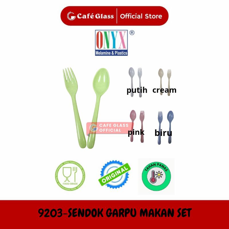 Sendok & Garpu Makan - 9203 - Spoon &Fork Set Melamin - Alat Set Makan Bahan Melamin