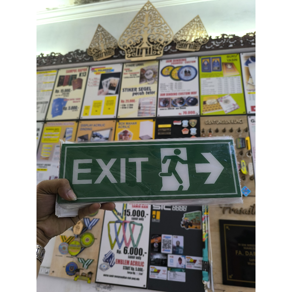 Jual RAMBU RAMBU / SIGN EXIT PANAH KANAN 30 X 10 CM | Shopee Indonesia