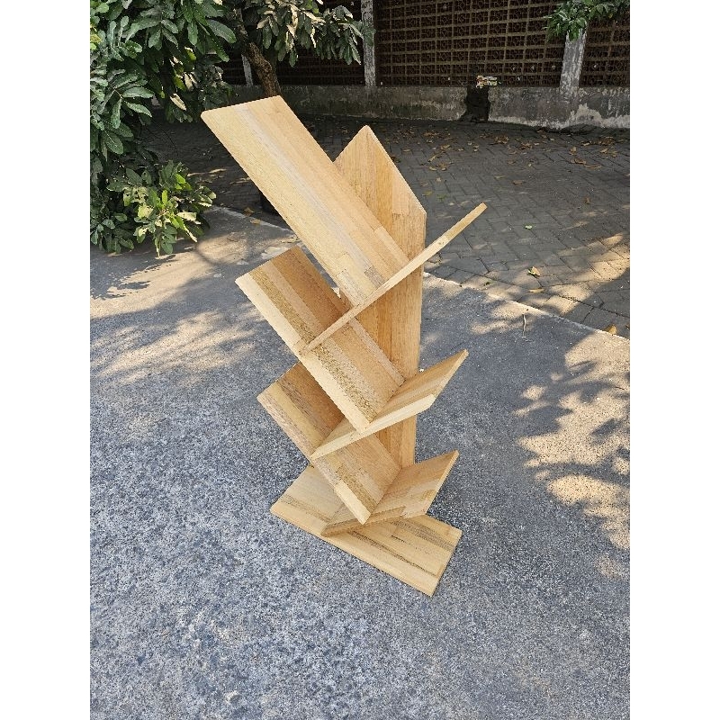 Jual Rak Pohon / Rak Modern Minimalis / Rak Buku Serbaguna Full Kayu ...