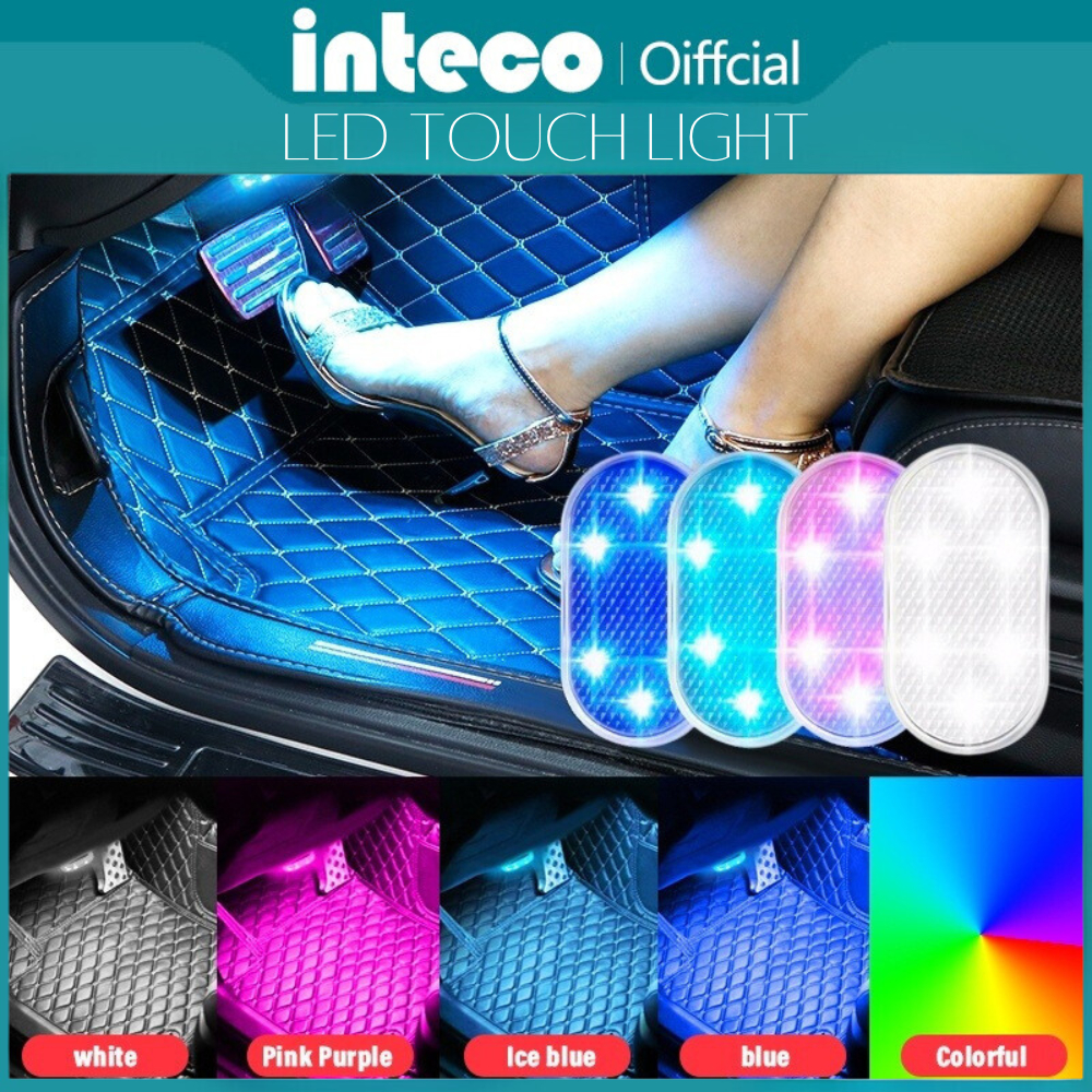 Lampu Sentuh LED /Lampu Plafon Mobil Interior Dashboard Touch Light Tempel 7Warna LED USB Lampu Baca