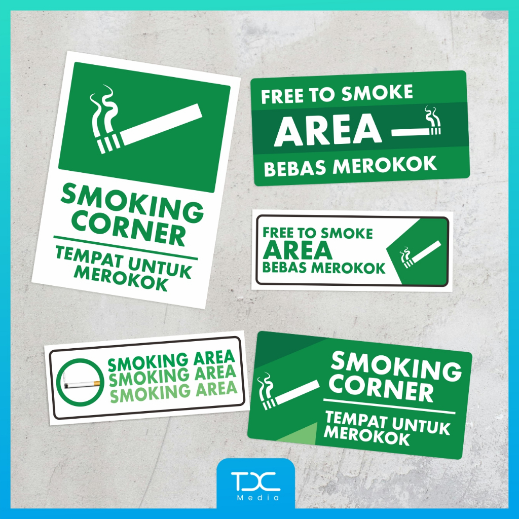 Jual Stiker Vynil Area Bebas Untuk Merokok - Free To Smoke Area ...