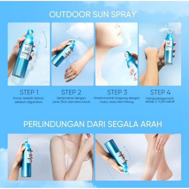 Jual SKINTIFIC Sunscreen Biru Besar Outdoor Sunscreen Spray SPF 50+ PA ...